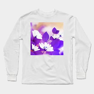 White Violet flower Art Long Sleeve T-Shirt